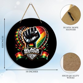 Juneteenth Decorations Black History Month Afrocentric Decor African American Freedom Day Decorations Juneteenth Wreath Wooden Round Hanging Decor Sign for Office Home Door Wall