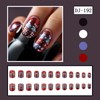 Tyuimhx 4th of July Press on Nails Short Square Fake