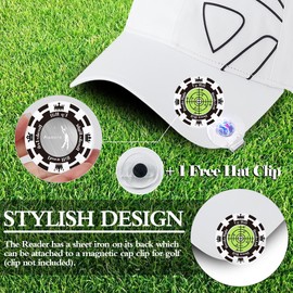 2-Pack Golf Green Reader with Magnetic Hat Clip, 1.8 Inch Golf Ball Markers for Putting Green with High Precision Horizontal Bubble, Putt Aid Golf Gifts for Men (Black-Green)