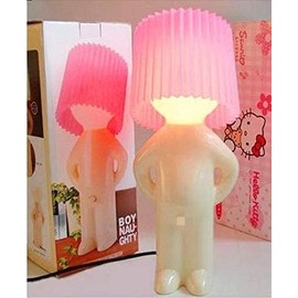 Honfitat Young21 Night Light Lamp Naughty Boy Eye Protection, Modern, Reading, Office, Little Shy Man Creative Lamp Bedroom Table Lamp For Home Decoration Couple Nice Gift Party-RED