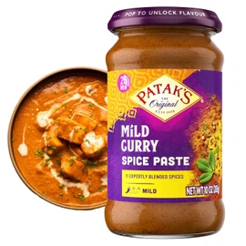 Patak’s Mild Curry Spice Paste - Mild Indian Cooking Paste with Freshly Ground Spices - Ideal for Chicken, Vegetables, and One-Pot Meals - Warm Aromatic Curry Base - 10oz Jar (Pack of 1)