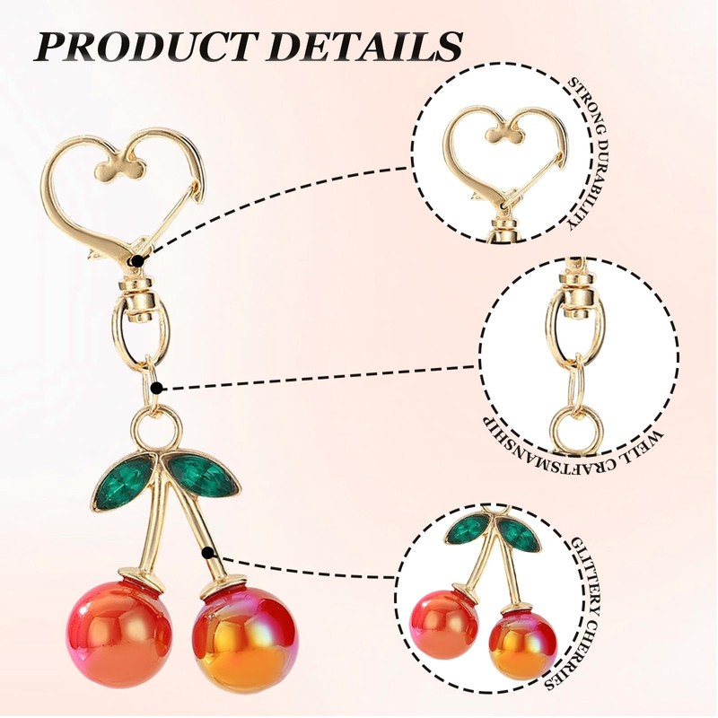 Kinretixia Kirsch Keyring Bag Pendant Women's Bag Pendant with Heart