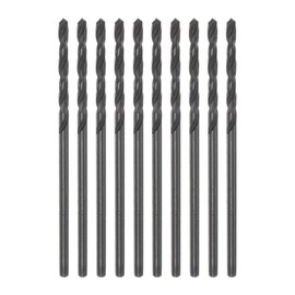 sourcing map 10pcs Jobber Drill Bits 1.5mm (1/16") Nitride Coated High Speed Steel (HSS) 4241 Twist Drill Bits for Stainless Steel Copper Aluminum Alloy Metal Wood Plastic, Black