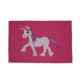 U24 Brillenputztuch Einhorn 3 pink Fahne Flagge Glasreinigungstuch Microfasertuch