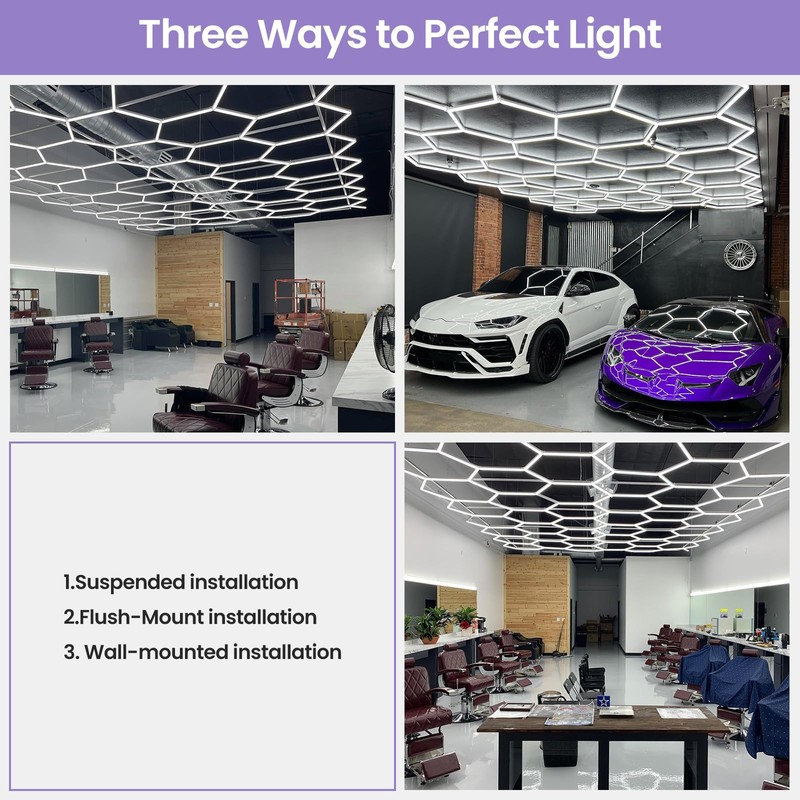 X-Litall Hexagon Garage Light - 25 Pack Garage Lights Ceiling