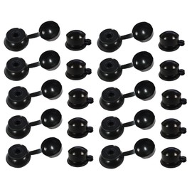 TERF® M6 x 20mm Black Flexible PVC Hinged Roofing Sealing Washer & Cap Cover M6 (6mm) X 20mm To Fix Roof Sheeting To Timber Sub Frames For Weatherproof Sealing Protecting - Pack of 20