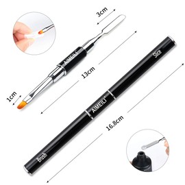 AIMEILI Nail Extension Builder Gel Tool Nail Art Kit, 2 in 1 Nail Extension Gel Pen Brush, 100pcs Dual Nail Forms Clear Nail Molds, 10pcs Nail Extension Tips Form Guide Sticker