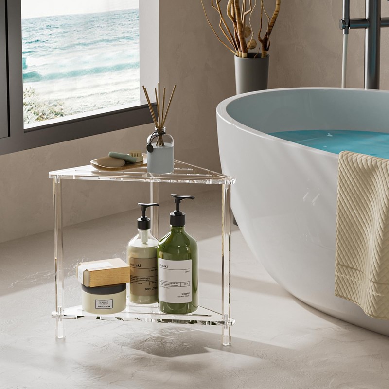 YUNEASELF Corner Shower Stool 16in: Waterproof Small Foot Rest with