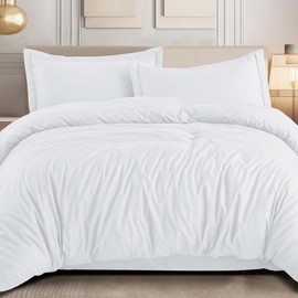 IR Imperial Rooms Bulk (10 Pack) Full Size Duvet Cover (80 x 90) Inches + 2 Pillow Sham - Wholesale for Hotels, Airbnbs, Guest Bedroom Microfiber Button Closure Duvet Covers Bed Set (White)