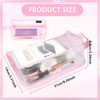 veyaltedl Transparent Mesh Pencil Case with Handle and Zip, pink,