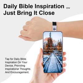 Daily Bible Verse Bracelet, Christian Bracelet for Women Men, Jesus Gift Jesus is King Wristband Black