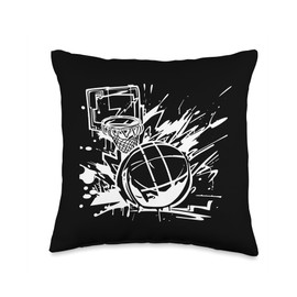 Basketball Streetart Throw Pillow