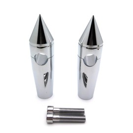 HTTMT MT030-010- Chrome 1" 25mm Spike Billet Handelbar Riser 4" Rise 7" Overall Height Compatible with Harley Cruisers Choppers Metrics Victory Yamaha Suzuki Kawasaki w/ 2.5cm Bar Diameter