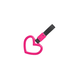 Kei Project JDM Tsurikawa Ring Japanese Subway Train Bus Handle Hand Strap Drift Charm Bosozoku (Heart: Pink/Black)
