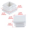 Sourcingmap 20mm x 20mm Plastic Square Caps Tube Inserts End