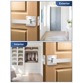 Mengico 1 Pack Interior Door Lock,Nickel Door Lever Interior,Door Handle Lock Passage Lock(for Hallway&Close)