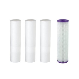 Aquasana 10 Inch Pre-Filter Replacement 3-Pack and Post-Filter Bundle for Rhino Whole House Filters