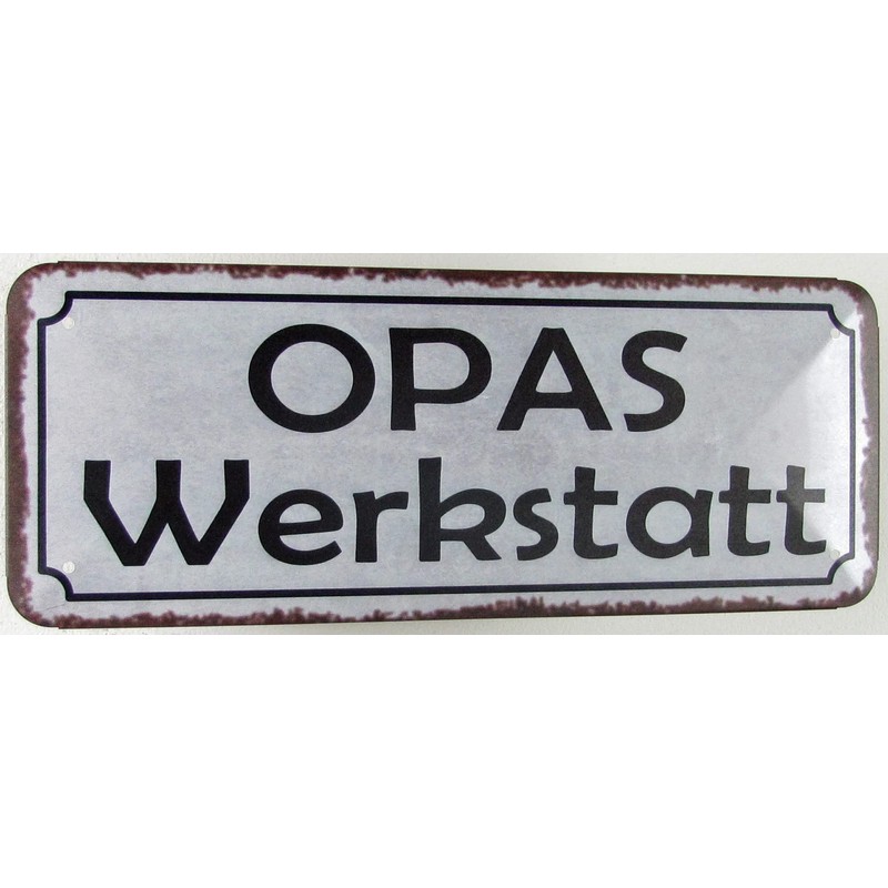 Metal Sign 27 x 10 cm Grandpa Workshop Sayings