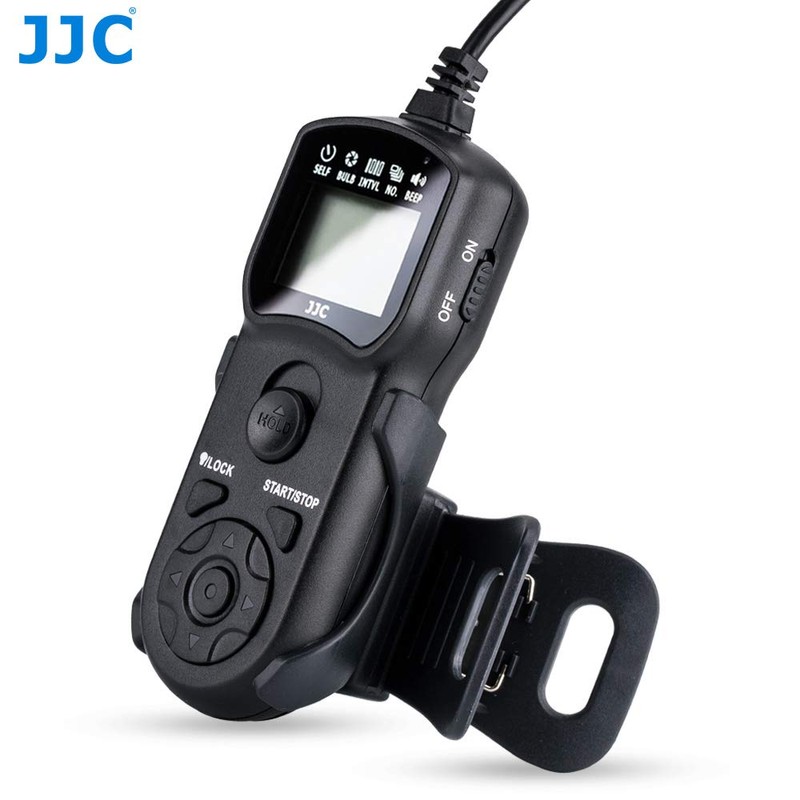 JJC Multi-function Timer Remote Control with Tripod Holder Clamp for