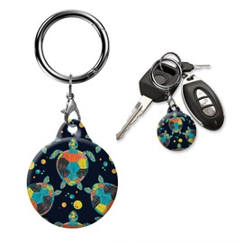 AKPZV air tag Holder with Anti-Scratch Protective Cover,Securely Attach to Your Keys,Bag or Pet Collar(Cute Turtle)
