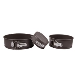 Bergner BAKING LOVERS - Set of 3 Molde de Tarta Acero al Carbono - Desmontables con Muelle - Revestimiento Antiadherente ILAG - Fácil Desmolde y Limpieza - Apto Lavavajillas