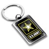 Biomar Labs Stainless Steel US Army USA Flag Keychain Car