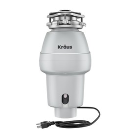 KRAUS WasteGuard 1/2 HP Continuous Feed Garbage Disposal with Ultra-Quiet Motor for Kitchen Sink with Power Cord and Flange Included, KWD201-50MCG