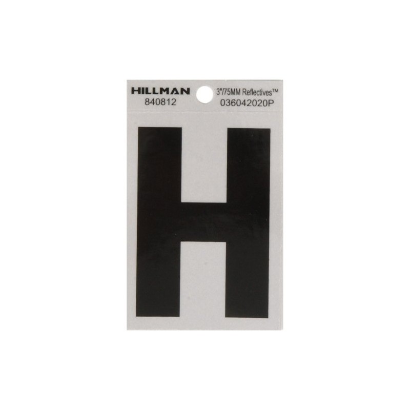 The Hillman Group 841812 3-Inch Letter H Reflective Square-Cut Mylar,