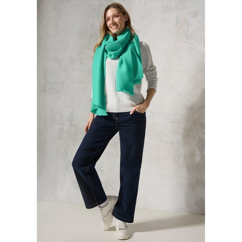 Cecil Women's Cosy Pleated Scarf, Aventurine Green
