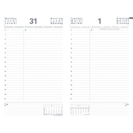 Quo Vadis 054088Q ABP1 Multilingual Diary Year 2025 Colour Black Format 13 x 21 cm Daily 12 Months January to December White Paper Removable Plastic Cover Impala