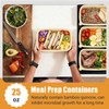 Bmboryxa 50Pack Meal Prep Containers Reusable with Lids, 25oz Bamboo-Powder
