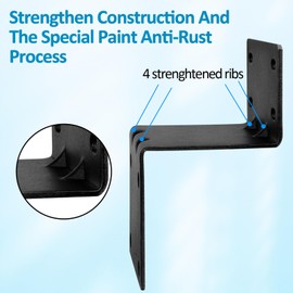 XRDS-RF Antenna Mount Kit, Black-Coated Pole Mount Bracket with Double U-Bolts Clamp V Jaw Bracket for Outside Home Antenna Holder 3 Sets