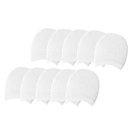 SUNTRADE 10 Pairs Toe Liner Half Socks Seamless Non Slip, White