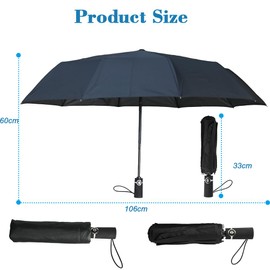 Unibos | Folding Umbrella, Durable Compact Strong Windproof Automatic Umbrellas, Lightweight, Portable Travel Golf Umbrella For Rain, Fits in Backpack & Purse