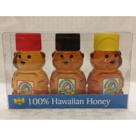HAWAIIAN HONEY MACADAMIA NUT CHRISTMAS BERRY RAINBOW BLOSSOM 3 x 2 OZ BEAR SET
