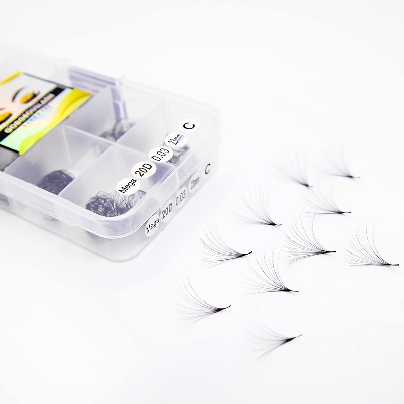 GorgeousLash 20D, 25D Mega Lashes. 500 Premade Volume Lash Fans.