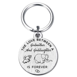 BAZLJY Godmother Gifts from Goddaughter - Best Godmother Keychain - Mother's Gifts for Godmother from Godchild - Godmother Birthday Gifts - Christmas