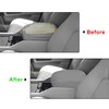 Priprilod Gray Leather Armrest Center Console Lid Replacement Cover Compatible