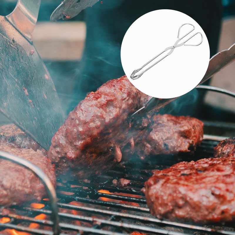UPKOCH Barbecue Tongs, Length: 24 cm, Stainless Steel