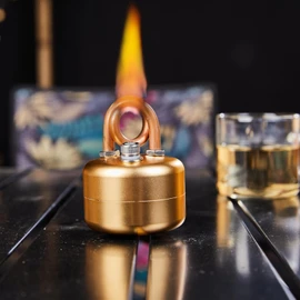 Gexdes Mini Alcohol Camping Stove – Lightweight Brass & Aluminum Spirit Burner with Stand | Faster Heating – Perfect for Backpacking, Hiking & Brewing Piping Hot Tea/Coffee