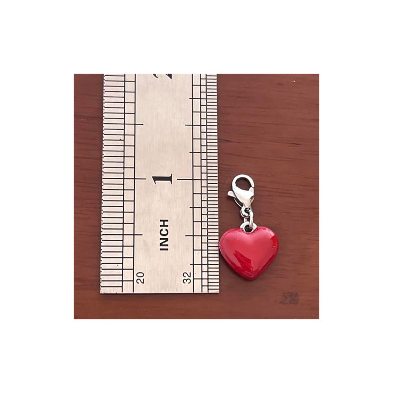 Red Heart Clip on Charms Solid Stainless Steel Heart Charms
