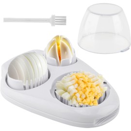 Cortador de huevos 3 en 1 para huevos duros, 3 modos de rebanada de acero inoxidable, cortador de huevos de cocina para huevos, mantequilla, fresa, tomate, champiñones y uva, apto para lavaplatos