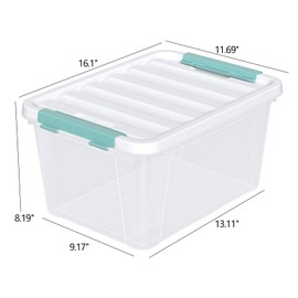 Doryh 20 Quart Clear Storage Box, Plastic Latching Bins with Lids, 4 Pack