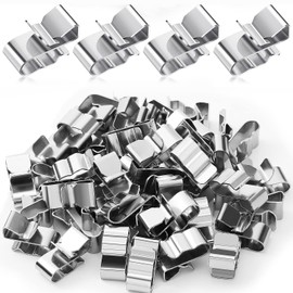 Altivox 100 Pcs 304 Stainless Steel U-Shape Wire Clips, 6mm-6.5mm, Double Wire Trailer Clips, Silver, Perfect for Wiring, Trailers, Boats, Offices