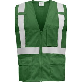 Ironwear 1284 Class 2 Polyester Safety Vest w/Zipper & Radio Clips