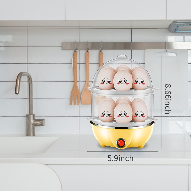 Double Layer Egg Cooker 14 Egg Capacity Hard Boiled Egg