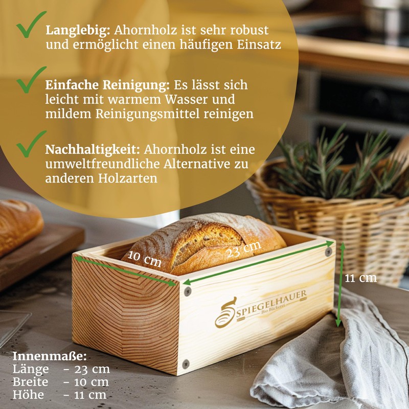 Bäckerei Spiegelhauer Bread Baking Frame Bread Baking Mould Maple Wood