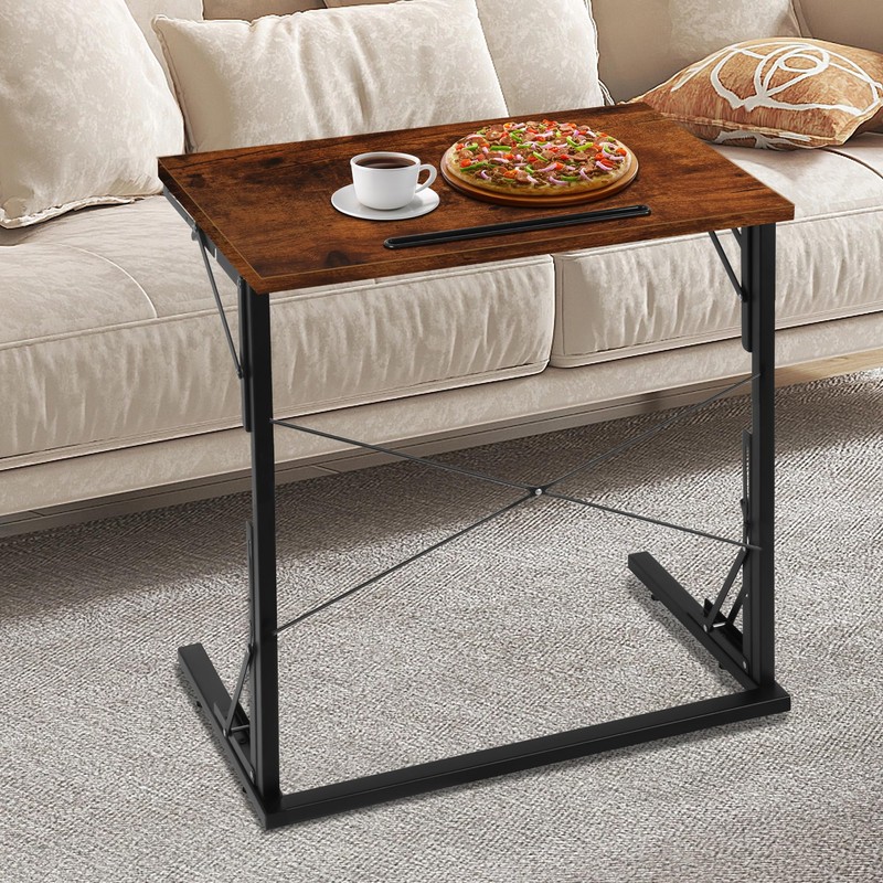 Biinocom 24 inch Foldable TV Tray Table, Foldable Portable C-Shaped