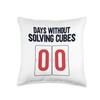 Days Without Solving Cubes 00 Speed Cubing Throw Pillow