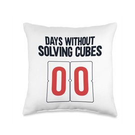 Days Without Solving Cubes 00 Speed Cubing Throw Pillow